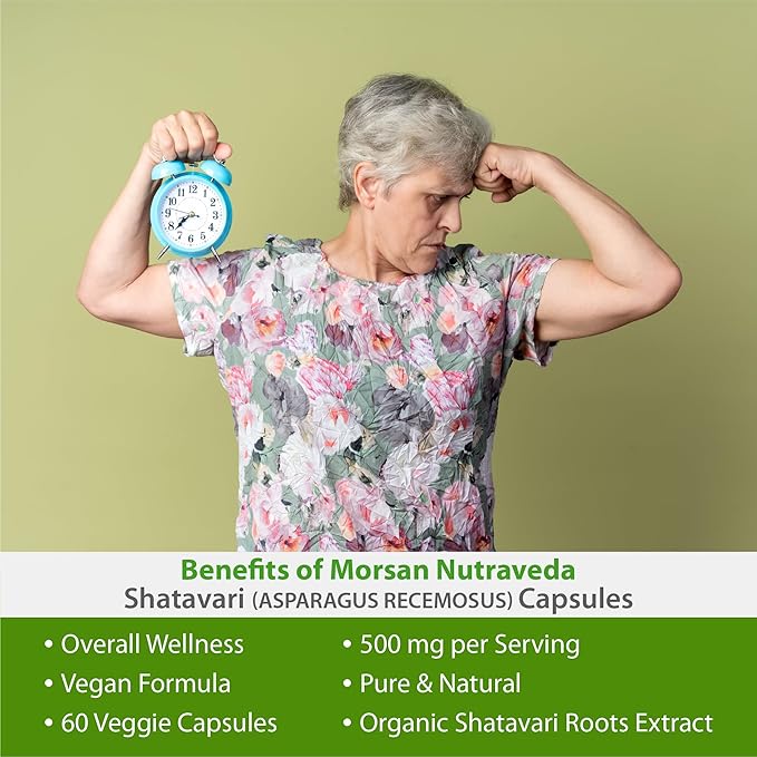 Morsan Shatavari (Asparagus Racemosus) Capsules | Combo Pack of 2 x 60 x 500 mg. Veg. Capsules (2)