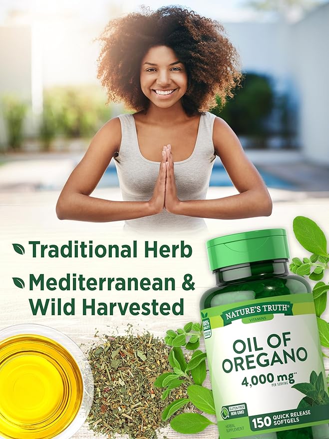 Nature's Truth Oil of Oregano Softgels | 4000 mg | 150 Count | Non-GMO & Gluten Free Herbal Supplement