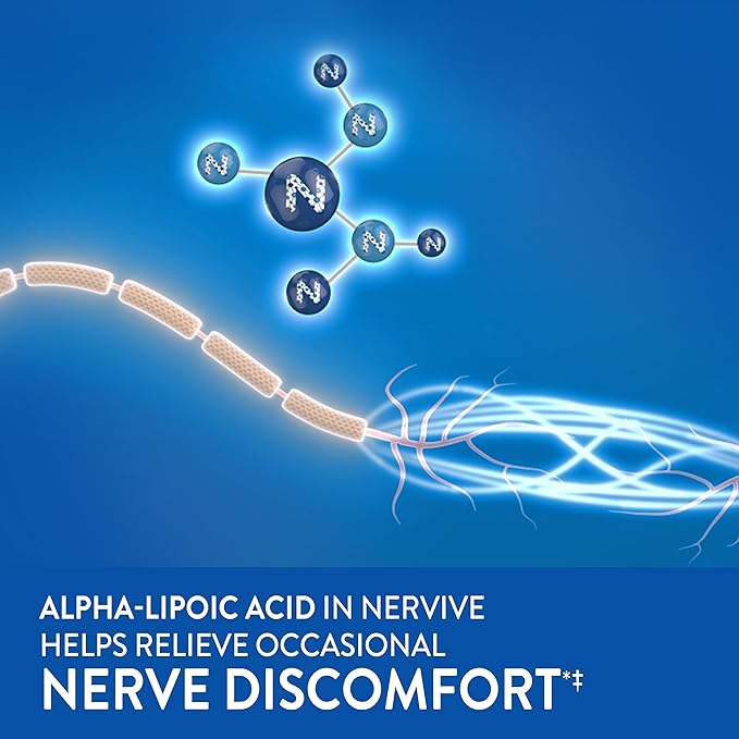 Nervive Nerve Relief PM, Alpha Lipoic Acid, Vitamin B12, B6, B1, 30 Tablets (Packaging May Vary)
