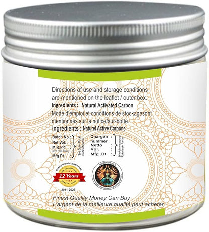 Natural Activated Carbon Fine Charcoal Powder From Coconut Shell 100% Organic Pure & Natural 200gm (7.05 oz)