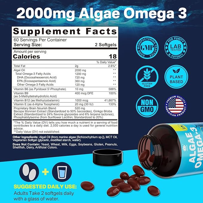 Fisetin Supplement + Vegan Omega-3 Algae Oil