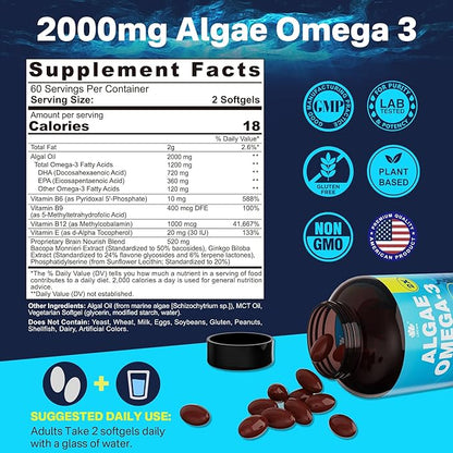 Fisetin Supplement + Vegan Omega-3 Algae Oil