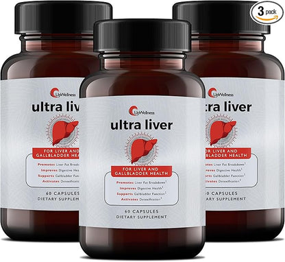 Ultra Liver Supplement for Liver Health and Gallbladder Support - Powered by TMG, NAC Milk Thistle, and More - 60 Capsules - 3 Pack