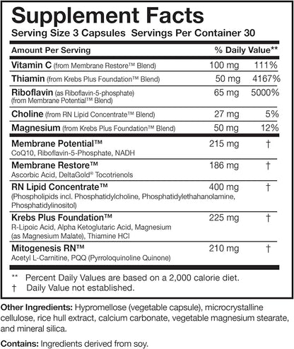 Researched Nutritionals ATP 360 Mitochondrial Supplements - ATP Supplements with Coq 10 & Vitamins for Energy Support - Help Repair Mitochondrial Membranes (90 Capsules)
