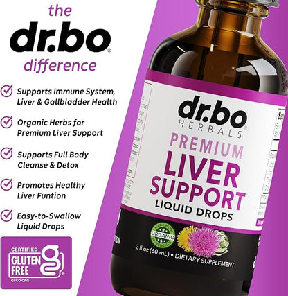 Liver Cleanse Detox & Repair Organic - Natural Liver Support Supplement Liquid Drops, Milk Thistle Dandelion, Chanca Piedra Extract, Artichoke - Gallbladder Health Formula Supplements Liquid Drops 2oz