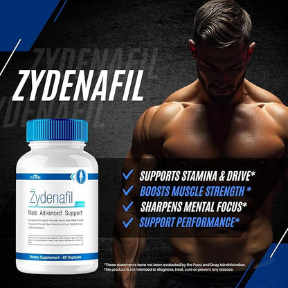 Zydenafil Pills for Men Advanced Formula - Zydenafil Male Pills - Zydenafil 1200mg for Maximum Strength with Tongkat Ali, Saw Palmetto, Horny Goat Weed Reviews (60 Capsules)