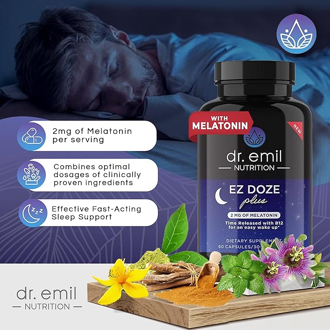 DR. EMIL NUTRITION Total Gut Complex and EZ Doze Plus Bundle - Gut Health Supplement & Sleep Support Capsules with Melatonin