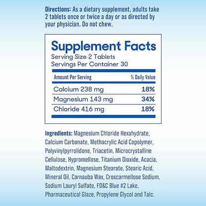 SlowMag Muscle + Heart Magnesium Chloride with Calcium Supplement to Support Muscle Relaxation, Occasional Muscle Cramping & Heart Health, High Absorption, 60 Count