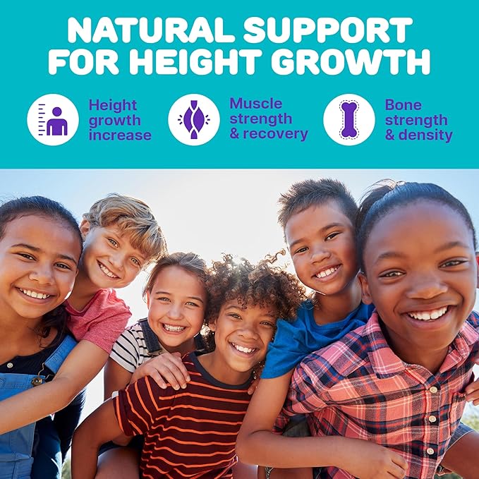 Height Growth Gummies for Kids - Growth Vitamins for Teens, Height Increase Multivitamin for Boys & Girls with Calcium Vitamin D C K2 Magnesium Zinc, Natural Height Growth Maximizer Supplement, 60 PCS
