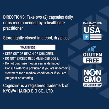 Life Extension Citicoline (CDP-Choline) - Citicoline Supplement for Brain & Cognitive Health, Focus, Attention, Memory Function - Non-GMO, Gluten Free, Vegetarian - 60 Capsules