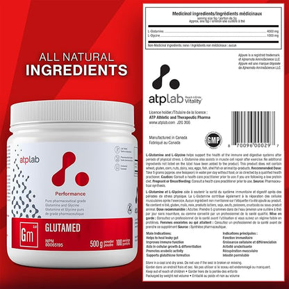 ATP LAB | Glutamed 500g | Pure Pharmaceutical-Grade Glutamine and Glycine. The Best Combination of glutamine and glycine.