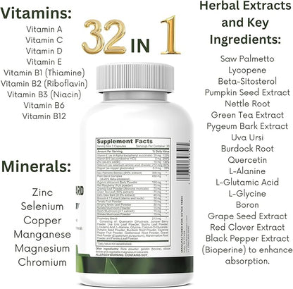 ProstaGuard Prostate Supplement - Prostate Supplements for Men with Saw Palmetto Extract, Pygeum Africanum, Beta Sitosterol and Zinc for Prostate Health & Urinary Tract Health