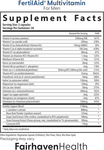 Fairhaven Health FertilAid for Men, MotilityBoost, and Countboost Combo | Fertility Supplements for Men | Male Fertility Supplement with Conception for him Prenatal Vitamin