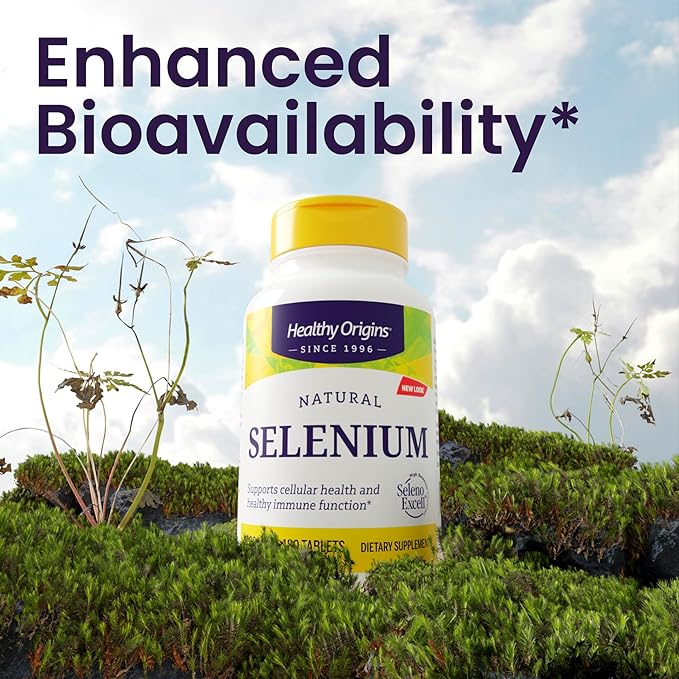 Healthy Origins Selenium 200 mcg (Seleno Excell, Fermented, Non-GMO, Gluten Free, Bladder Support, Immune Function, Cellular Support), 180 Tablets