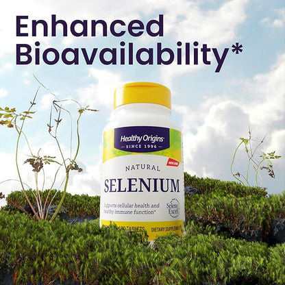 Healthy Origins Selenium 200 mcg (Seleno Excell, Fermented, Non-GMO, Gluten Free, Bladder Support, Immune Function, Cellular Support), 180 Tablets