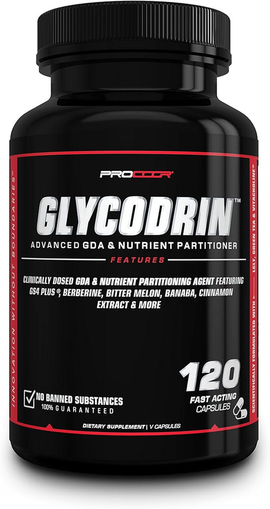 GLYCODRIN | Powerful GDA with Berberine HCL, Cinnamon, Banaba, Patented GS4 Plus & More; 120 V Caps (60 Servings)
