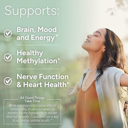 L-Methylfolate 15mg plus Methyl B12, D3, Taurine & NAC | 5-MTHF (Bioactive B9) Premium-Grade | Methylated Vitamins to Support Mood, Nerve Health & Methylation* | Methylfolate Supplement | 30 Capsules