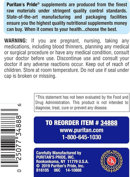 Puritan's Pride Triple Strength Omega-3 Fish Oil 1400mg, Active Omega-3 950mg, Dietary Supplement for Heart, Joint, and Cellular Health Support, 240 Rapid Release Softgels (Packaging May Vary)