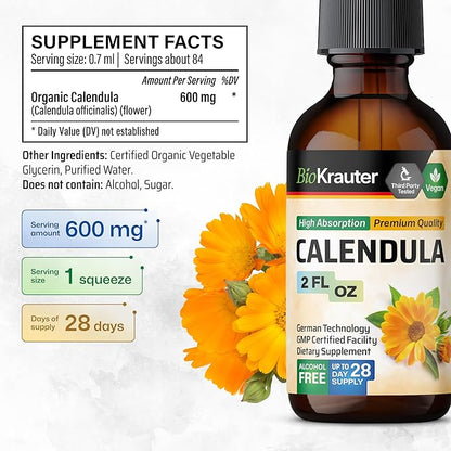 BIO KRAUTER Calendula Tincture 2 Fl. Oz. & St John's Wort Tincture 2 Fl. Oz.