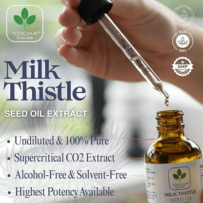 CO2 Liquid Milk Thistle Extract 2 fl oz - Milk Thistle Supplement CO2 Milk Thistle Seed Oil - Rich in Silymarin, VIT E, Zinc, Omegas, Tocopherols - Sweet and Pleasant Taste