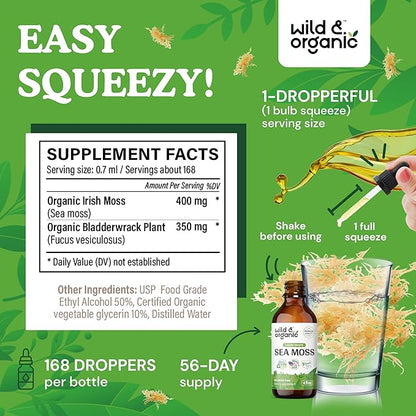 Wild & Organic Sea Moss Tincture 4 fl oz & Stinging Nettle Root Tincture 4 fl oz