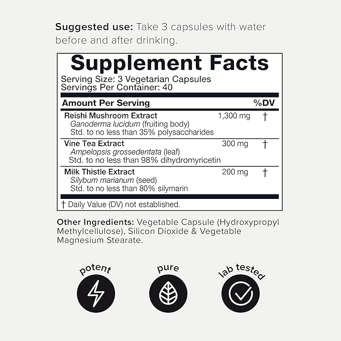 Toniiq Ease with DHM - Full Liver Support for a Night Out - 120 Capsules - 50x Super Concentrated Extract