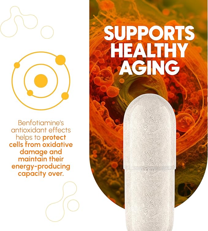 Benfotiamine 300mg - Benfotiamine b1-180 Capsules (3 Months Supply) - Vegan, Non-GMO, Gluten-Free