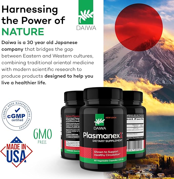 Daiwa Peak Immune 4 - Natural Immune System Booster + Plasmanex 1 – Blood Circulation Supplement + Krill Oil – Omega 3 Krill Oil Capsules
