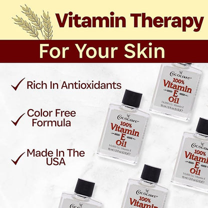 COCOCARE 100% Vitamin E Oil, 14000 I.U., 0.5 Fl Oz - Skin Moisturizer & Antioxidant Protection