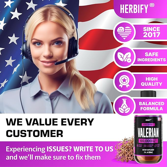 HERBIFY Bundle - K2 and D3 Drops & Valerian Root Tincture - Bone Strength & Nervous System Support
