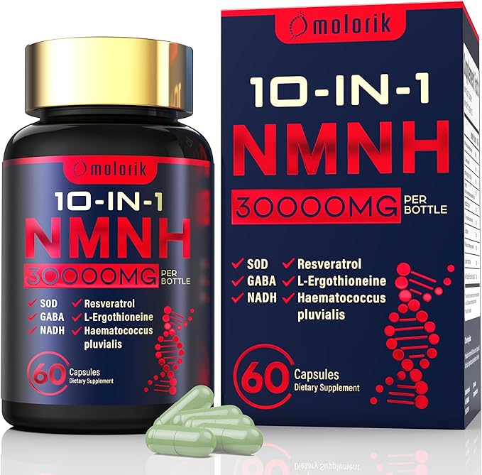 NMNH (Dihydronicotinamide Mononucleotide), 1000mg Per Serving NAD High Purity Supplement Alternative, Capsules Gluten Free, Non-GMO, for Anti-Aging, Energy, Focus - 007
