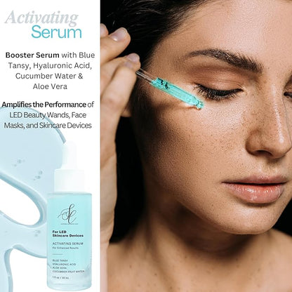 Red Light Therapy Booster Complex | Amplifies Performance of LED Beauty Wands, Masks, & Skincare Devices - w/Blue Tansy, Hyaluronic Acid, Cooling Cucumber, Aloe Vera