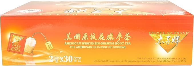 Prince of Peace American Wisconsin Ginseng Root Tea (2 boxes x 30 teabags each)