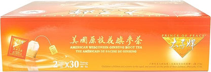 Prince of Peace American Wisconsin Ginseng Root Tea (2 boxes x 30 teabags each)