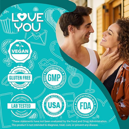 Love You Triple Magnesium for Women Magnesium Glycinate, Magnesium Citrate, and Magnesium Malate, 300 mg per Serving, 90 Veggie Capsules, 100% Vegan, All-Natural