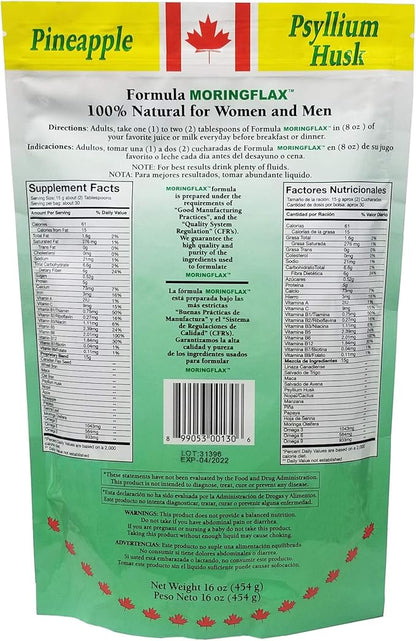 MORINGFLAX Bag Formula 100 Natural Canadian Flax Seed with Garcinia Cambogia and Moringa Oleifera Bag, Tan, 16 Ounce