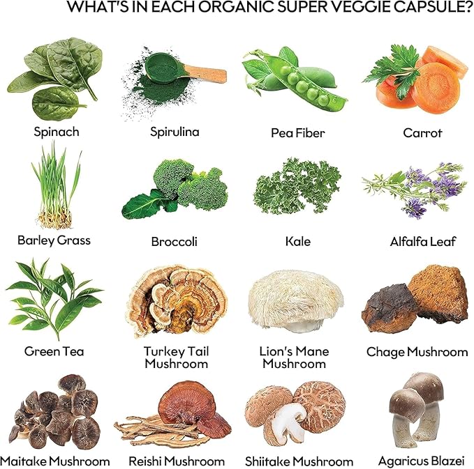 ROOTIE Fruits and Veggies Supplement Powerfull Blend of 39 Whole Fruits and Veggies, Fills Nutritional Gaps, Get Energy, Well-Being. USA Made Non-GMO/Vegan/Gluten Free.(60 Day Supply)