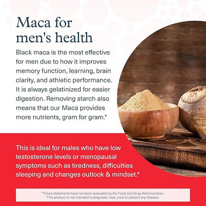 Youtheory Men's Maca - Vegan Maca Supplement for Men - Supports Energy, Stamina & Endurance* - Dairy, Soy & Gluten Free - 120 Vegetable Capsules