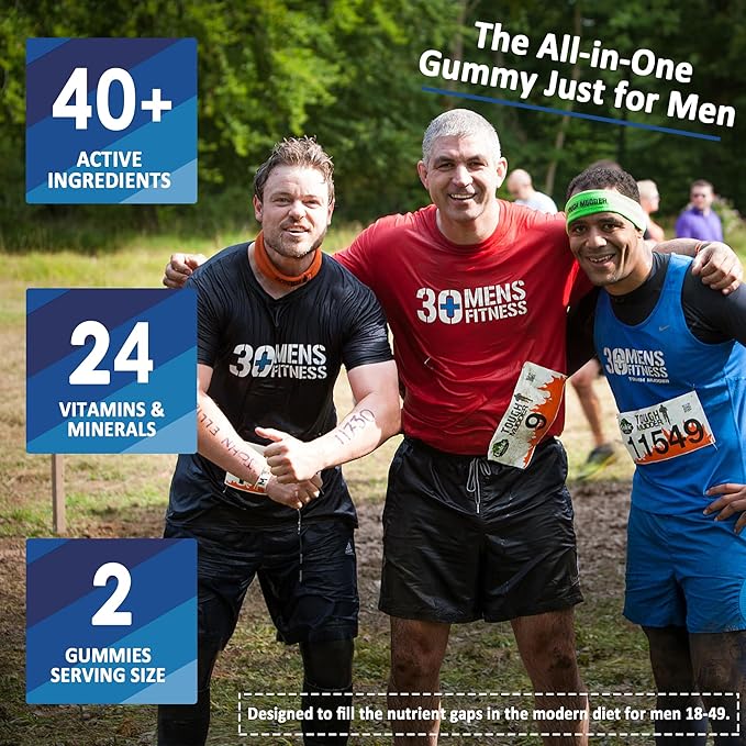 Mens Multivitamins Gummies, Multiminerals, Vegan Omega 3, CoQ10, Probiotics, Daily Mens Vitamins A C D3 E B6 B12, Methylated Multivitamin for Men - Energy, Immunity, Sugar Free, Vegan (No Iron) 60 Cts