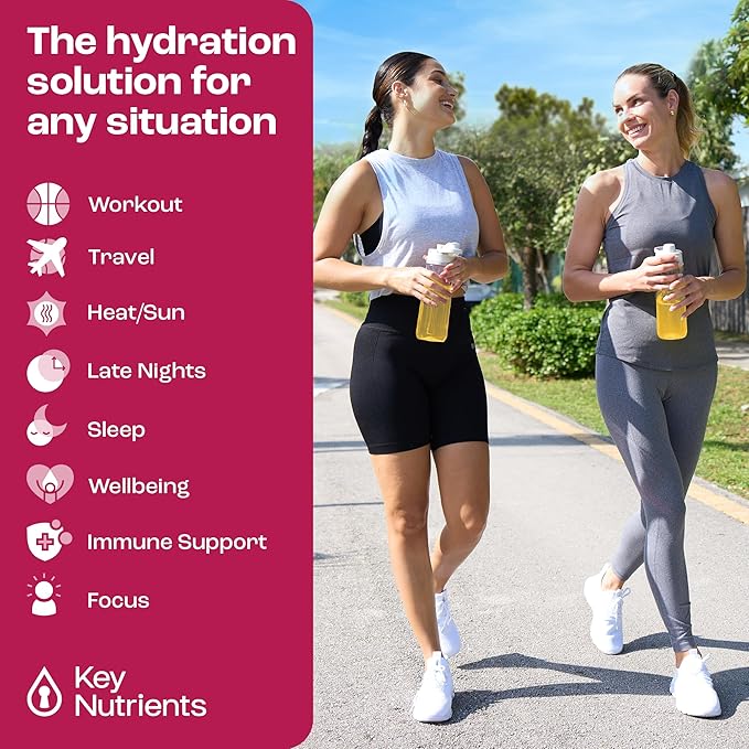 KEY NUTRIENTS Multivitamin Electrolytes Powder Packets - Delicious Passion Fruit 20 Pack Hydration Packets - Travel Hydration Powder - No Sugar, No Calories, Gluten Free - Made in USA