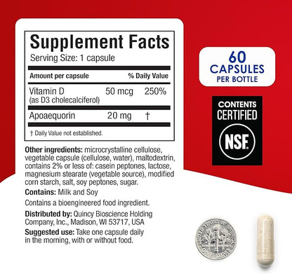 Prevagen Extra Strength 20mg, 60 Capsules, with Apoaequorin & Vitamin D and 7-Day Pill Minder