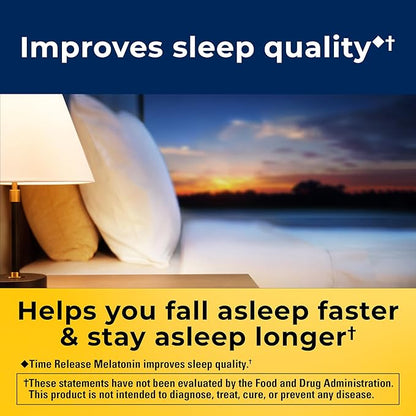 Nature Made Time Release Melatonin 3mg Gummies, 100% Drug Free Sleep Aid for Adults, 60 Melatonin Gummies, 60 Day Supply
