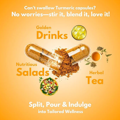 Turmeric Curcumin with Ginger & Black Pepper – Extra Strength Joint & Digestion Support – Natural, Non-GMO – Ultra High Absorption Turmeric Supplement – 1500mg, 90 Count