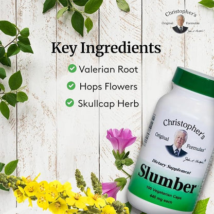 Christopher's Original Formulas Slumber Capsules, Natural Sleep Aid, 100 Veg Caps