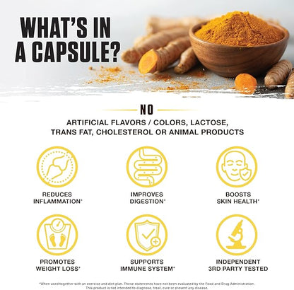 Ambrosia Golden Super Turmeric | Bioavailable Curcumin | Support Healthy Gut & Brain Health | Joint Support | 765mg of Active Curcuminoids | 60 Veggie Capsules (30 Day Supply)
