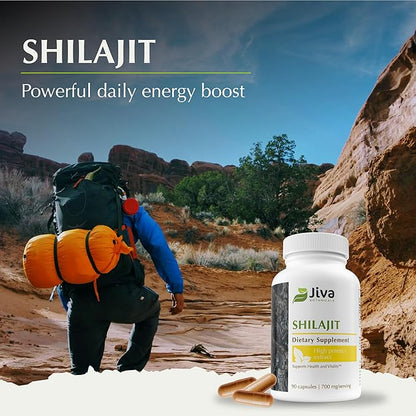 Jiva Botanicals Shilajit Capsules 700 mg – Shilajit Extract with Fulvic Acid – Shilajit Supplement for Men & Women – 90 Vegan Capsules for Daily Wellness