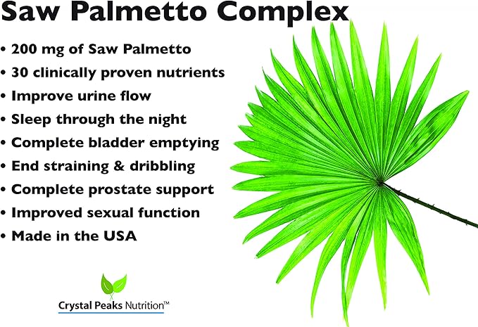Extra Strength Prostate Support Supplement - Less Urgency, Fewer Nighttime Bathroom Visits. Beta-Sitosterol, Saw Palmetto Plus 28 Additional Prostate nutrients - 60 Capsules