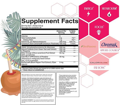 Strong + Sexy Fit, Weight and Diet Support Health Supplement, Workout Drink Powder for Natural Energy, Appetite Control, and Metabolism Support, Supplements for Women, Caramel Apple Flavor, 30 SVG