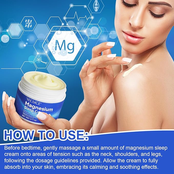 Magnesium Cream, Topical Magnesium Oil Cream with Pure Zechstein Magnesium, Magnesium Oil for Feet, Legs, Arms and Chest, Topical Magnesium Chloride, Easy to Use, Easy to Absortion