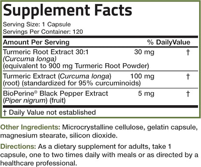 Turmeric Curcumin with BioPerine - High Potency Premium Joint Support with 95% Standardized Curcuminoids - Non-GMO Capsules with Black Pepper - 120 Count
